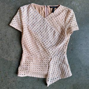BCBGMaxAzria Eyelet Peplum Top